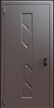Входная термодверь с металлофиленкой и порошковым окрашиванием RAL 8019 (тип №4)