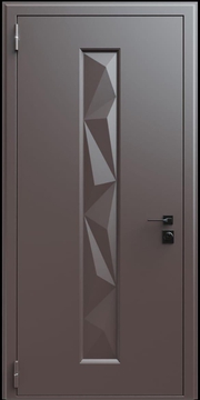 Входная термодверь с металлофиленкой и порошковым окрашиванием RAL 8019 (тип №9)