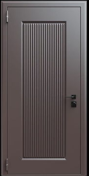 Входная термодверь с металлофиленкой и порошковым окрашиванием RAL 8019 (тип №10)